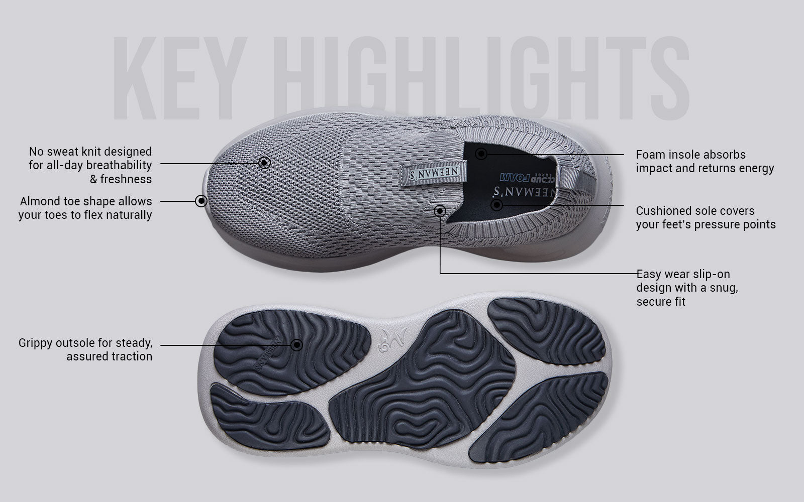Knit Trainers For Women : Grey