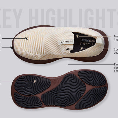 Knit Trainers For Men : Ivory Brown