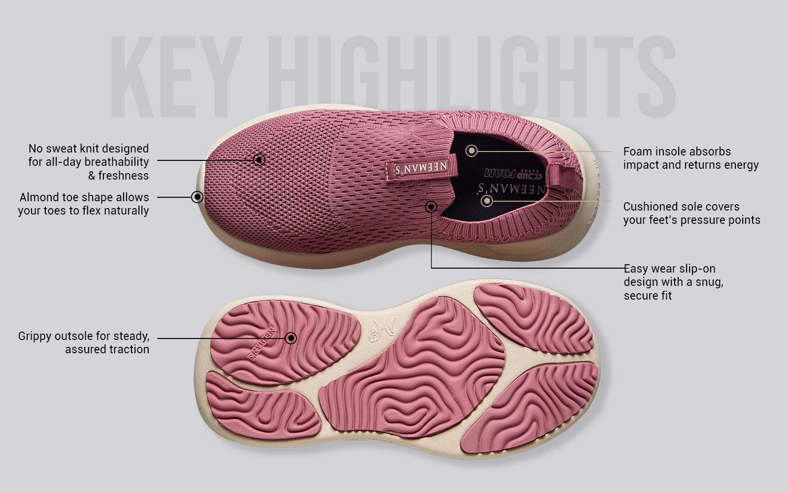 Knit Trainers For Women : Pink