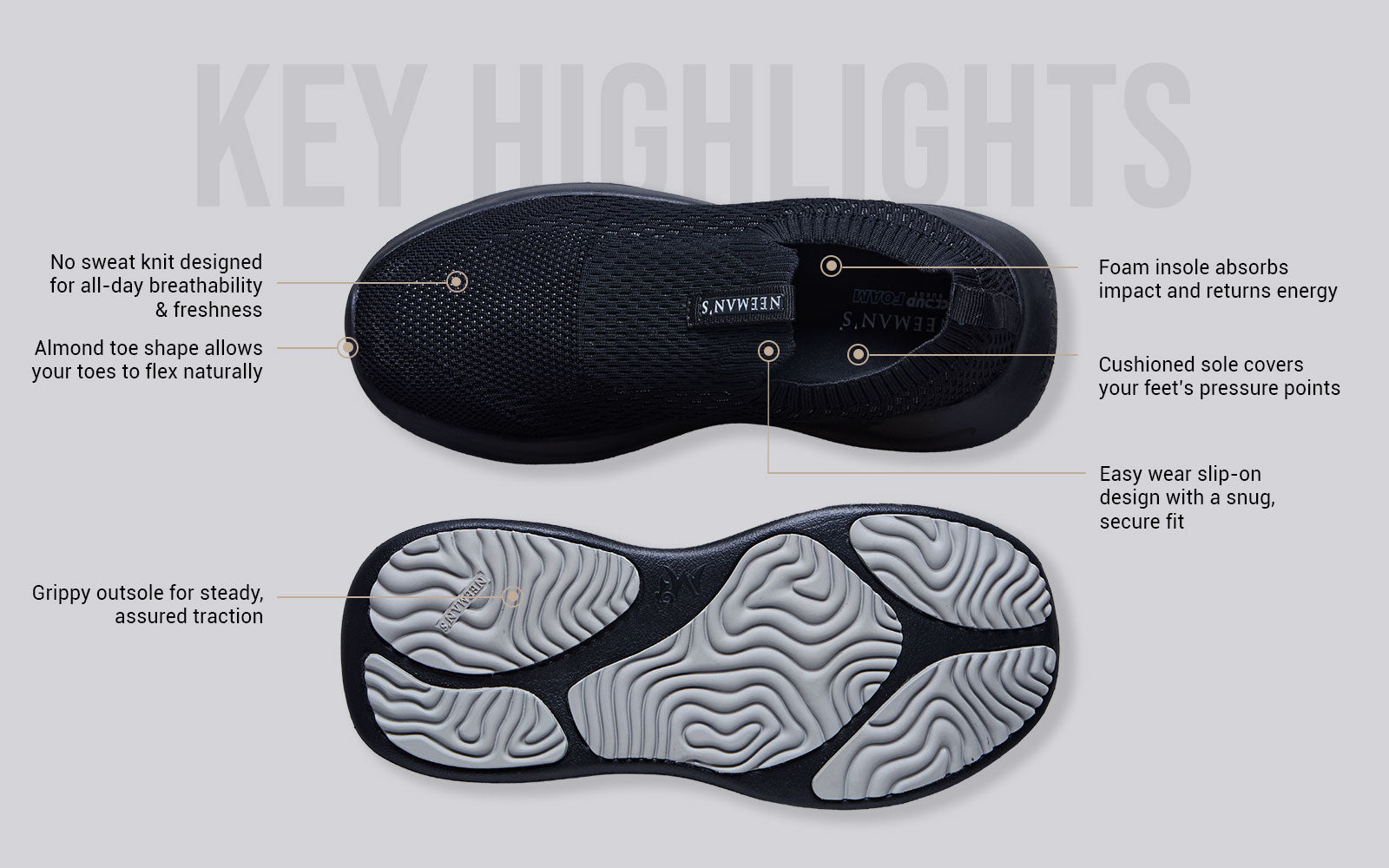 Knit Trainers For Women : Black