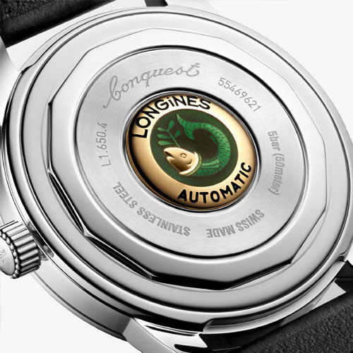 Longines Conquest Heritage Black Lacquered Polished Dial Men 40mm