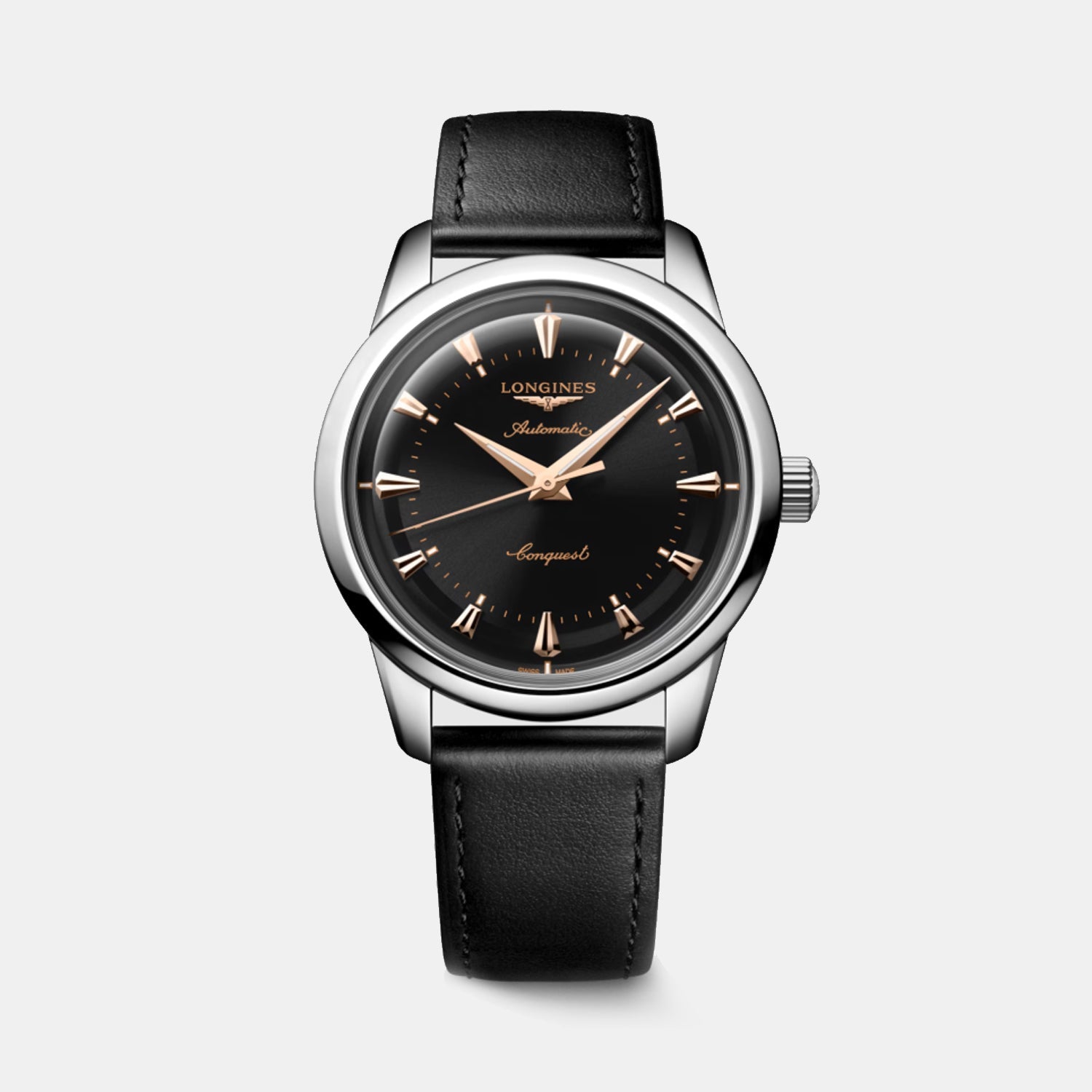 Conquest Heritage Men Automatic Black Dial Analog Leather Watch L16504522