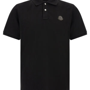 Moncler Leather Logo Patch Polo Shirt