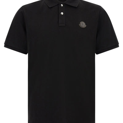 Moncler Leather Logo Patch Polo Shirt