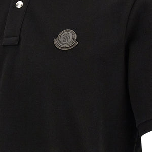 Moncler Leather Logo Patch Polo Shirt