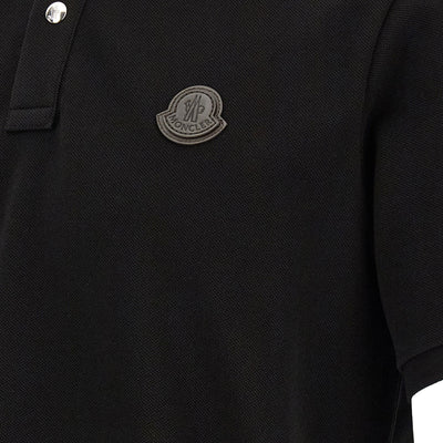 Moncler Leather Logo Patch Polo Shirt