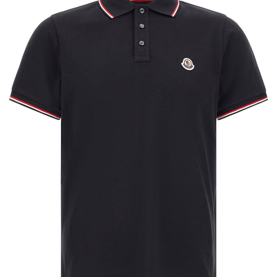 Moncler Tricolor Trim Polo Shirt