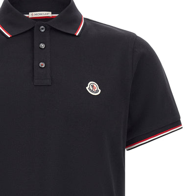 Moncler Tricolor Trim Polo Shirt