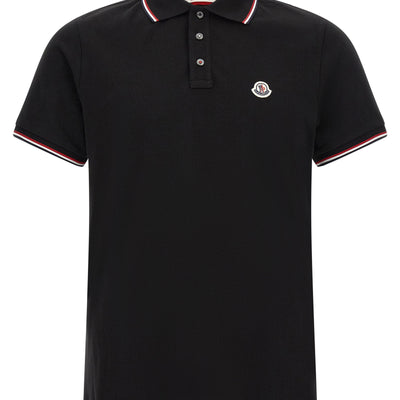 Moncler Tricolor Trim Polo Shirt