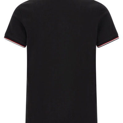 Moncler Tricolor Trim Polo Shirt