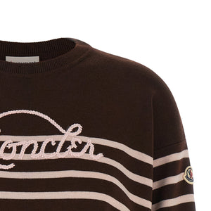 Moncler Striped Sweater With Embroidery