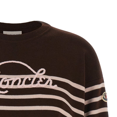 Moncler Striped Sweater With Embroidery