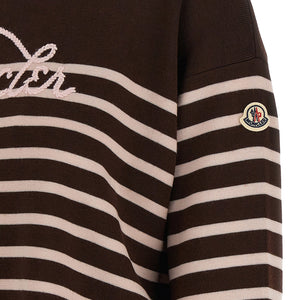 Moncler Striped Sweater With Embroidery