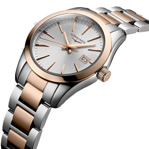 Longines Conquest Classic Sunray Silver Dial Women 29.5mm