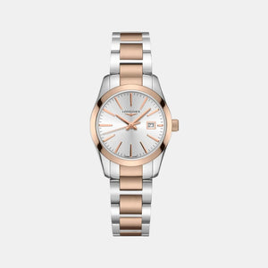 Conquest Classic Women Quartz White Dial Analog Stainless Steel Watch L22863727