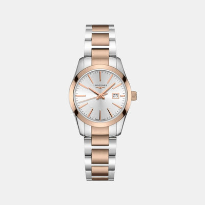 Conquest Classic Women Quartz White Dial Analog Stainless Steel Watch L22863727