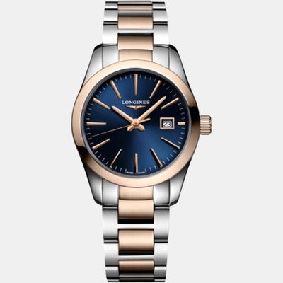 Conquest Classic Women Quartz Blue Dial Analog Stainless Steel Watch L22863927