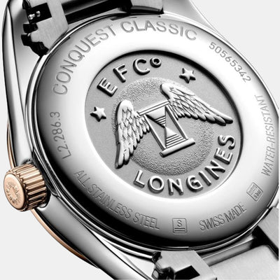 Conquest Classic Women Quartz Blue Dial Analog Stainless Steel Watch L22863927