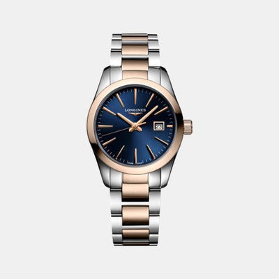 Conquest Classic Women Quartz Blue Dial Analog Stainless Steel Watch L22863927