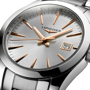 Longines Conquest Classic Sunray Silver Dial Women 29.5mm
