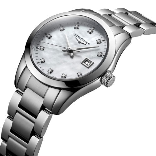 Longines Conquest Classic White Mother-Of-Pearl dial Women 29.5mm