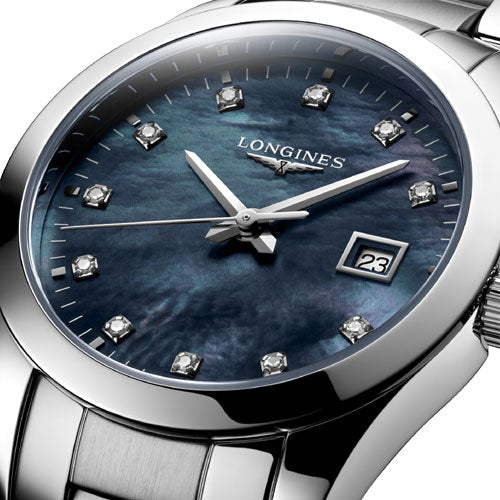 Longines Conquest Classic Black Mother-Of-Pearl dial Women 29.5mm