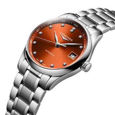 Longines Master Collection Orange Dial Women 34mm