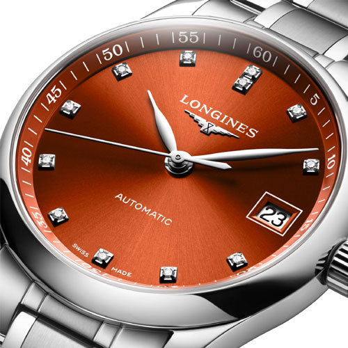 Longines Master Collection Orange Dial Women 34mm