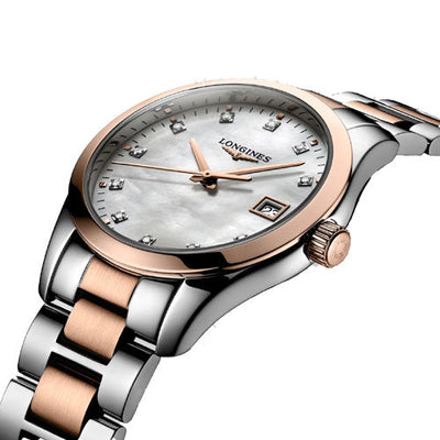 Longines Conquest Classic White Mother-Of-Pearl Dial Women 34mm