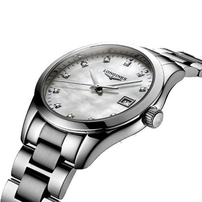Longines Conquest Classic White Mother-Of-Pearl Dial Women 34mm