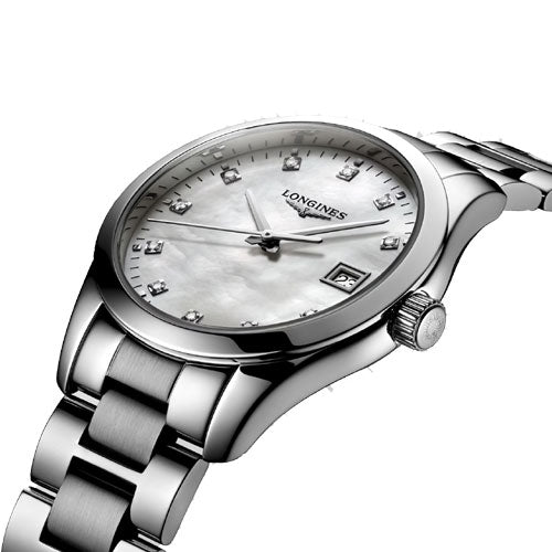 Longines Conquest Classic White Mother-Of-Pearl Dial Women 34mm