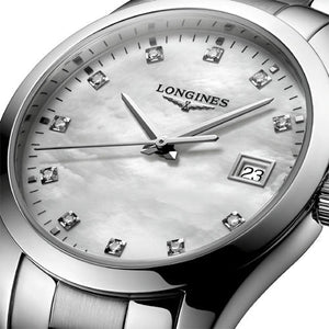 Longines Conquest Classic White Mother-Of-Pearl Dial Women 34mm