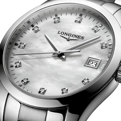 Longines Conquest Classic White Mother-Of-Pearl Dial Women 34mm