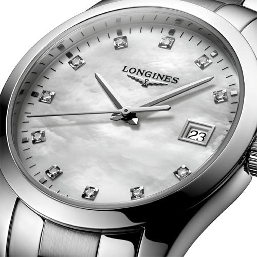 Longines Conquest Classic White Mother-Of-Pearl Dial Women 34mm