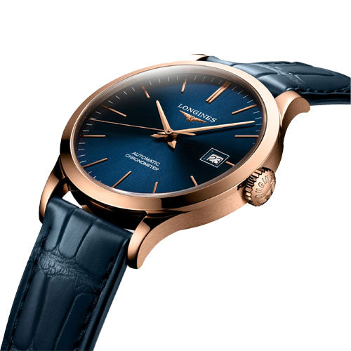 Longines Record Sunray Blue Dial Men 38.5mm