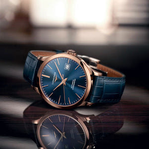 Longines Record Sunray Blue Dial Men 38.5mm