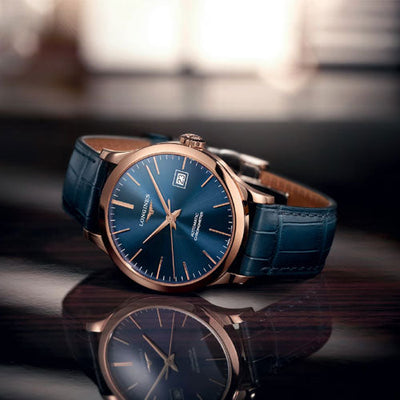 Longines Record Sunray Blue Dial Men 38.5mm