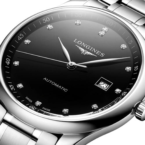 Longines Master Collection Black Lacquered Polished Dial Men 42mm