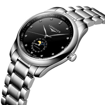 Longines Master Collection Black Lacquered Polished Dial Men 40mm