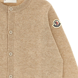 Moncler Enfant Cardigan + Logo Embroidery Beanie