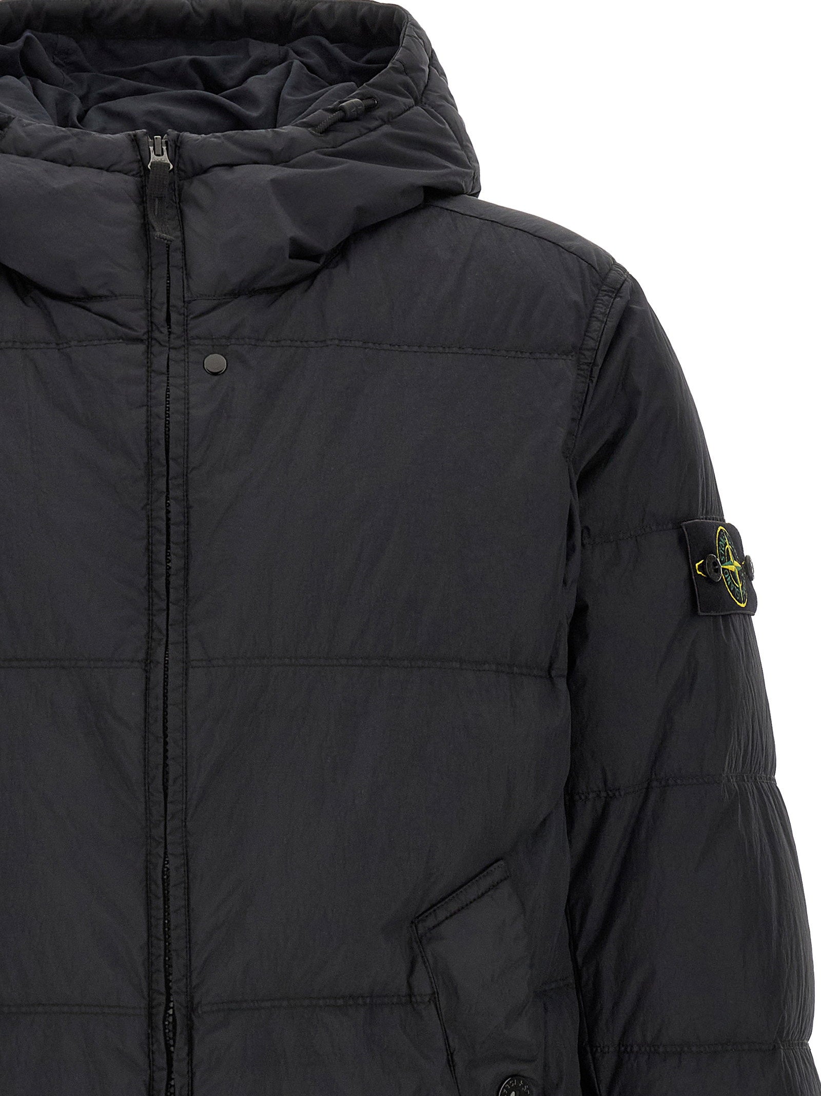 Stone Island Ruffled Effect Down Jacket