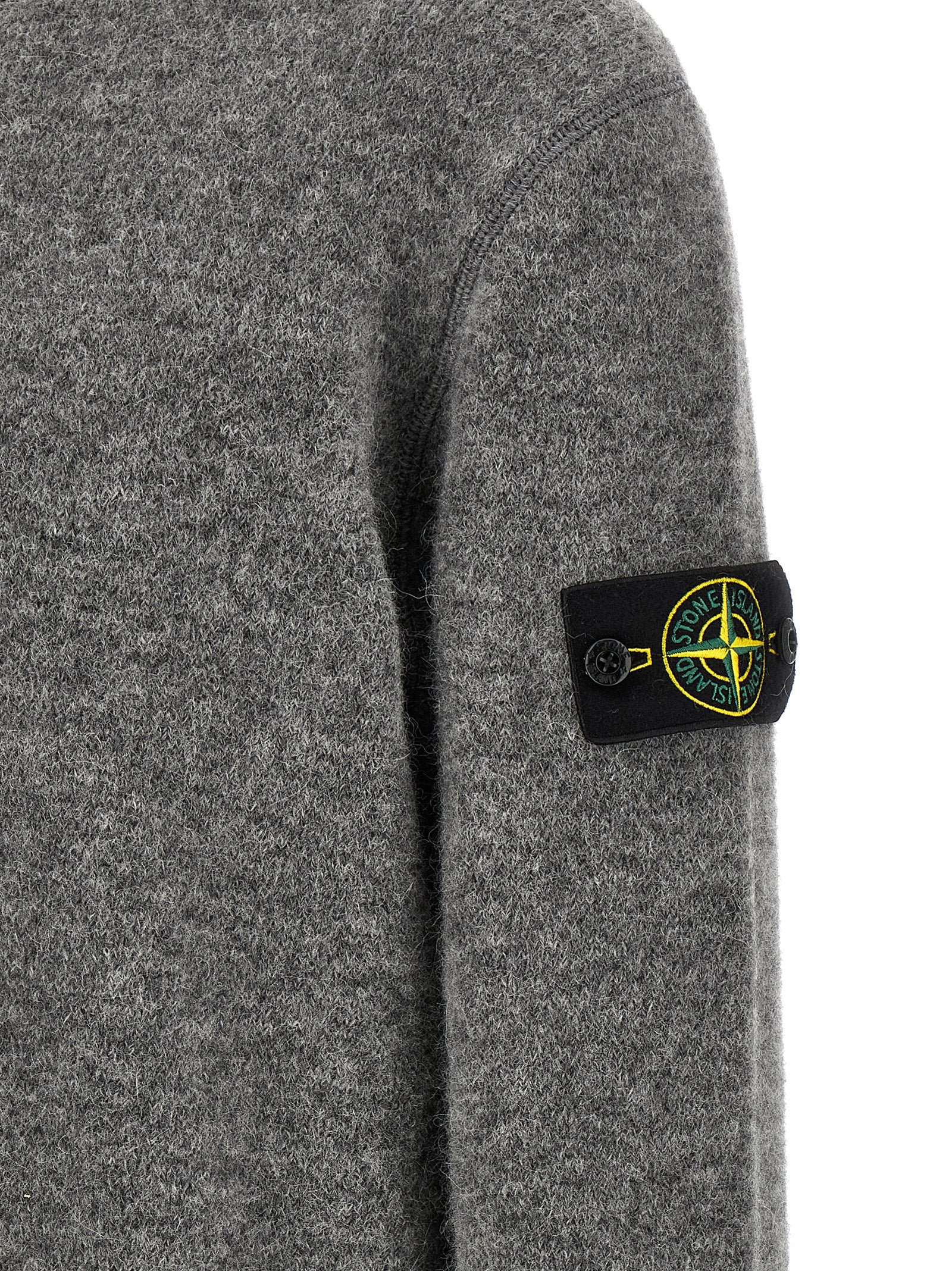 Stone Island 5100050 Crew Neck Sweater With Logo Badge
