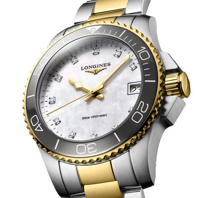 Longines Hydroconquest White Mother-Of-Pearl Dial Women 32mm
