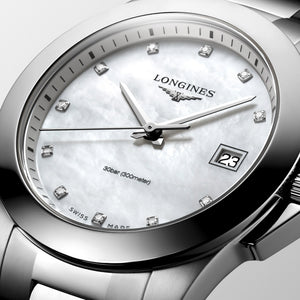 Longines Conquest White Mother-Of-Pearl Dial Women 34mm