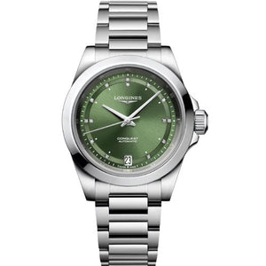 Longines Conquest Sunray Green Dial Women 34mm