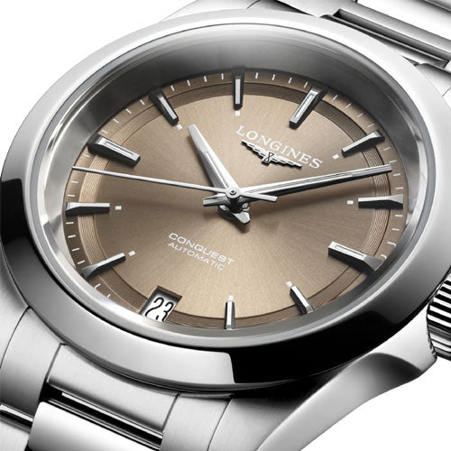 Longines Conquest Sunray Brown Dial Women 34mm