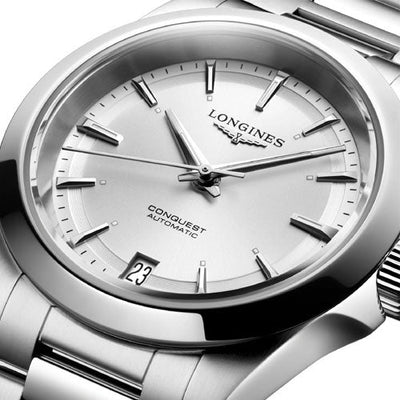 Longines Conquest Sunray Silver Dial Women 34mm