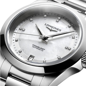 Longines Conquest White Mother-Of-Pearl Dial Women 34mm