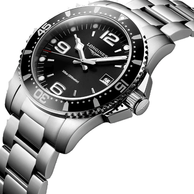Longines Hydroconquest Sunray Black Dial Men 41mm