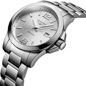 Longines Conquest Sunray Silver Dial Men 41mm